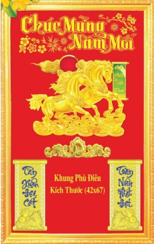  Bìa khung song mã phát tài