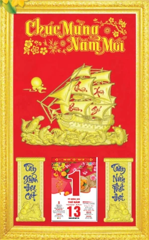  Bìa khung vàng nền nhung tài lộc