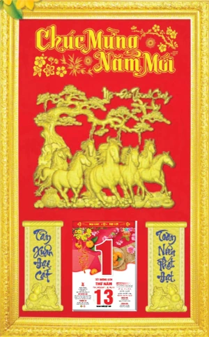  Bìa khung vàng nền nhung mã đáo thành công