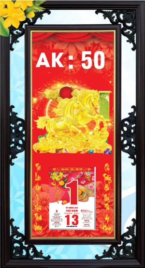  Bìa khung song mã phát lộc