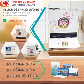 In lịch để bàn số lượng ít Hồ Chí Minh, lịch để bàn 2024 giá rẻ