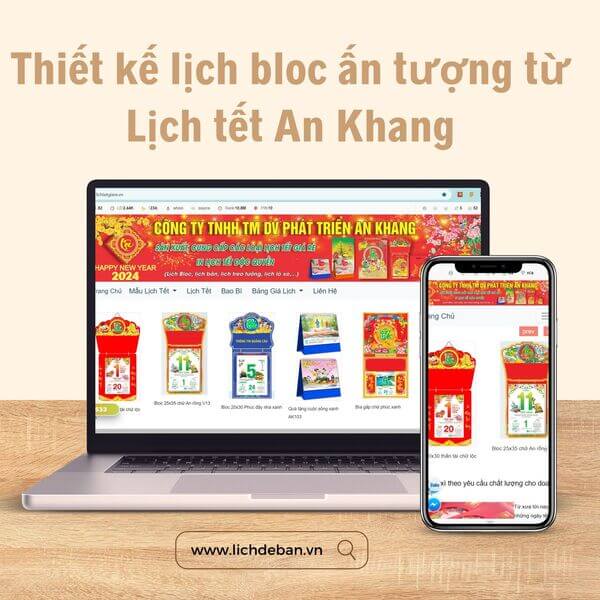 Thiết kế lịch bloc ấn tượng từ Lịch tết An Khang