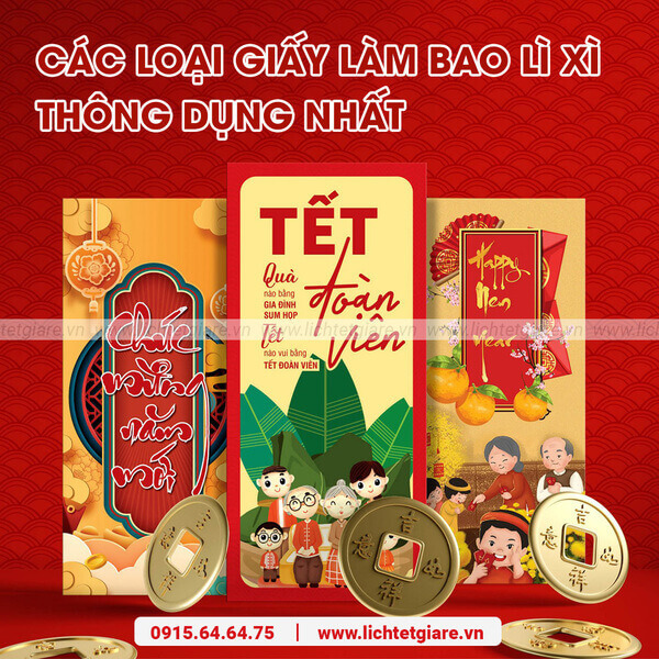 Các loại giấy làm bao lì xì thông dụng nhất