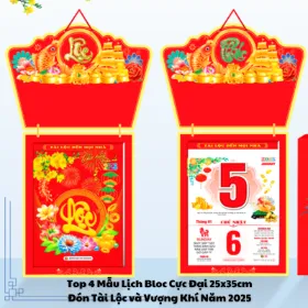 Top 4 Mẫu Lịch Bloc Cực Đại 25x35cm Đón Tài Lộc và Vượng Khí Năm 2025