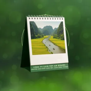 Lịch Để Bàn Màu Xanh Lá Sản Xuất Tại Lịch Tết An Khang